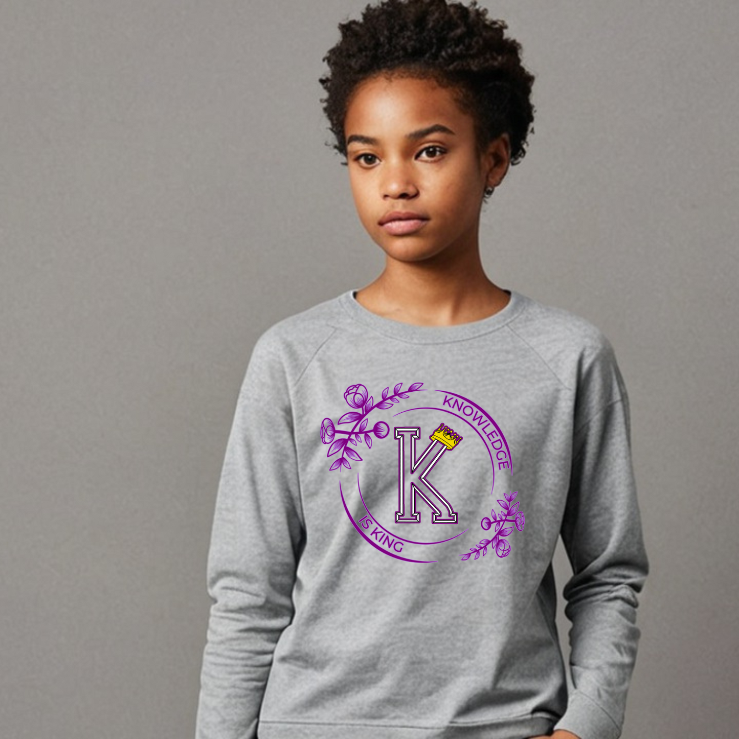 Youth Female Long Sleeve T-Shirt (Flower Standard Rose)