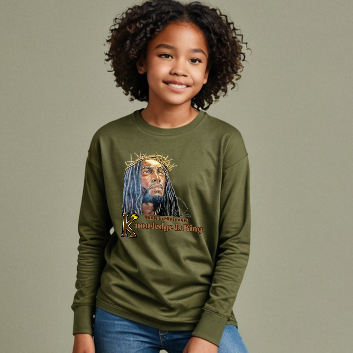 Youth Female Long Sleeve T-Shirt (Made In His Image)