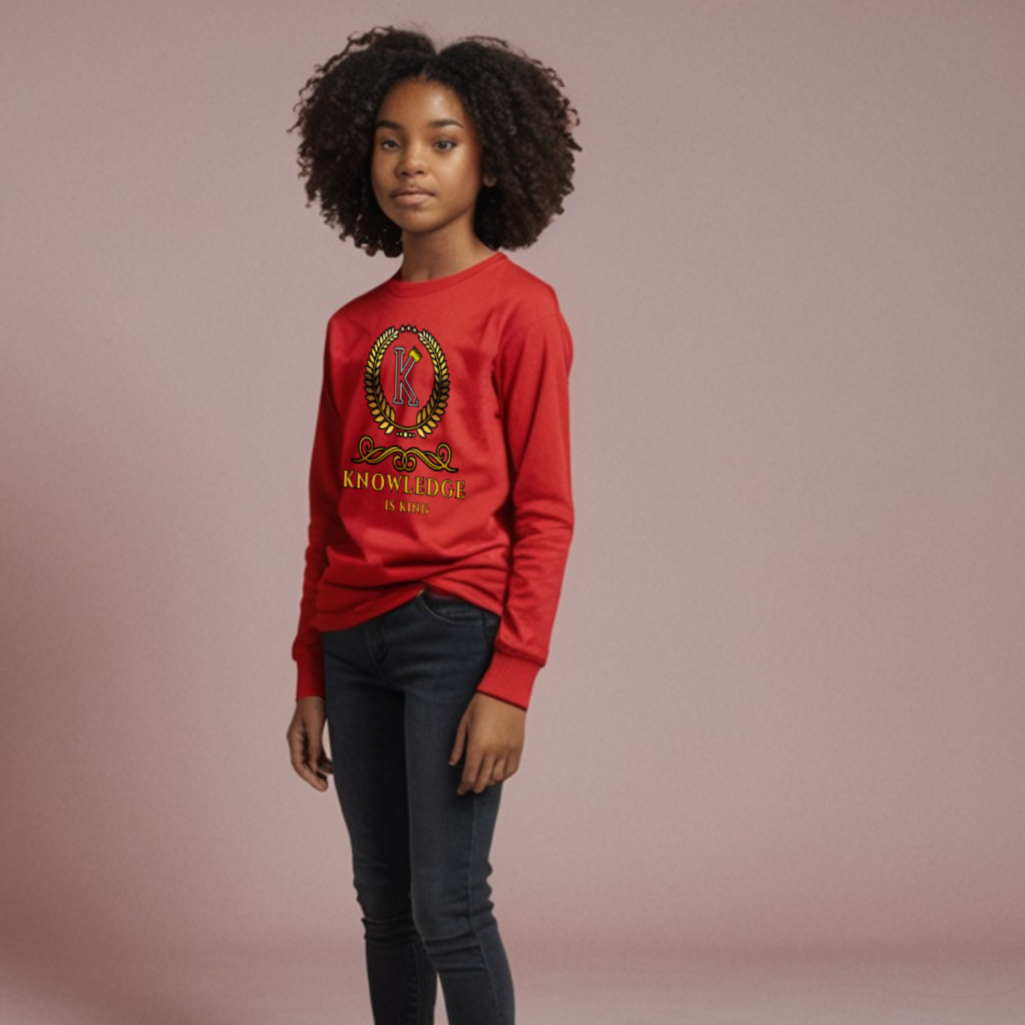 Youth Female Long Sleeve T-Shirt (Crown Golden Reef)