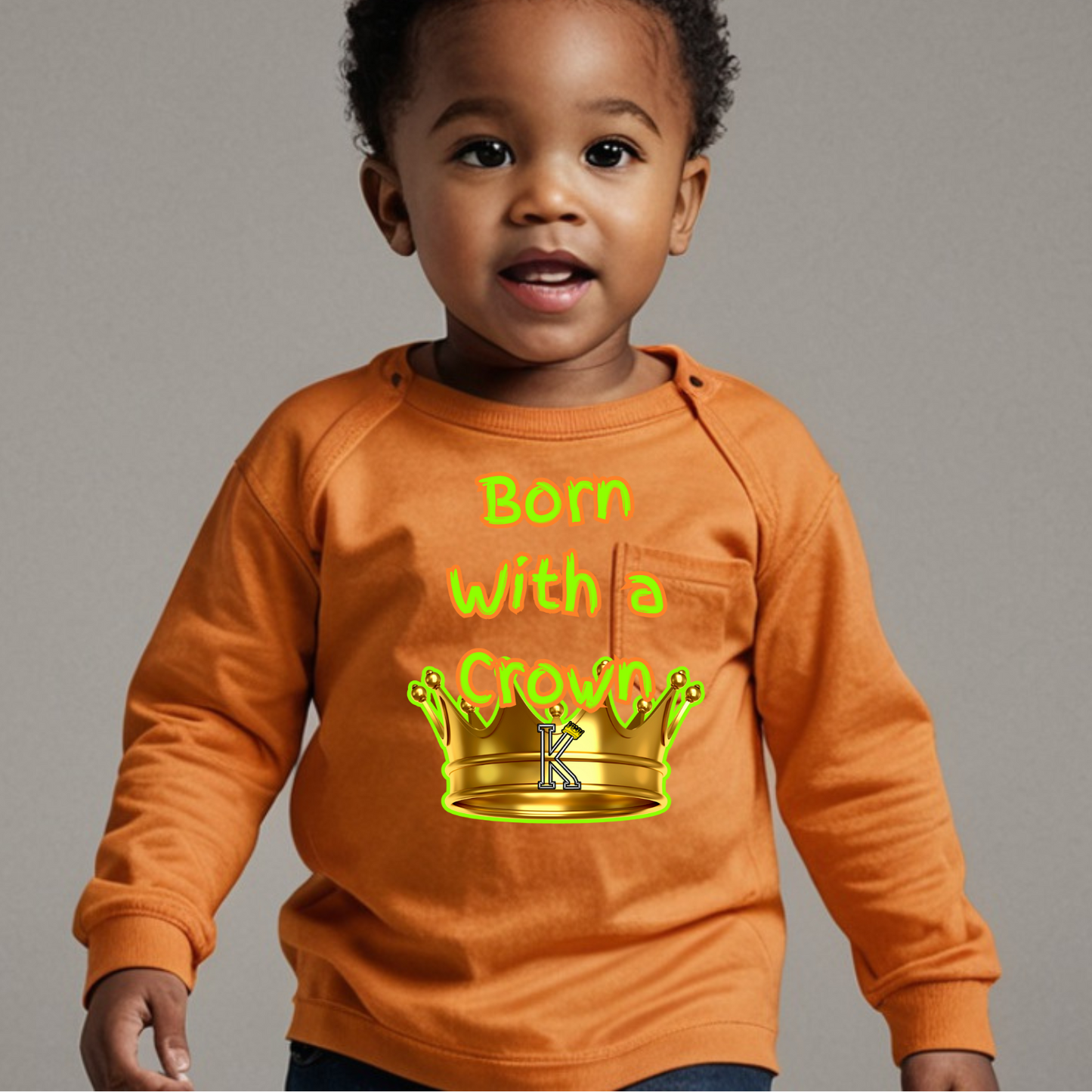 Toddler Long Sleeve T-Shirt (Born with a Crown)