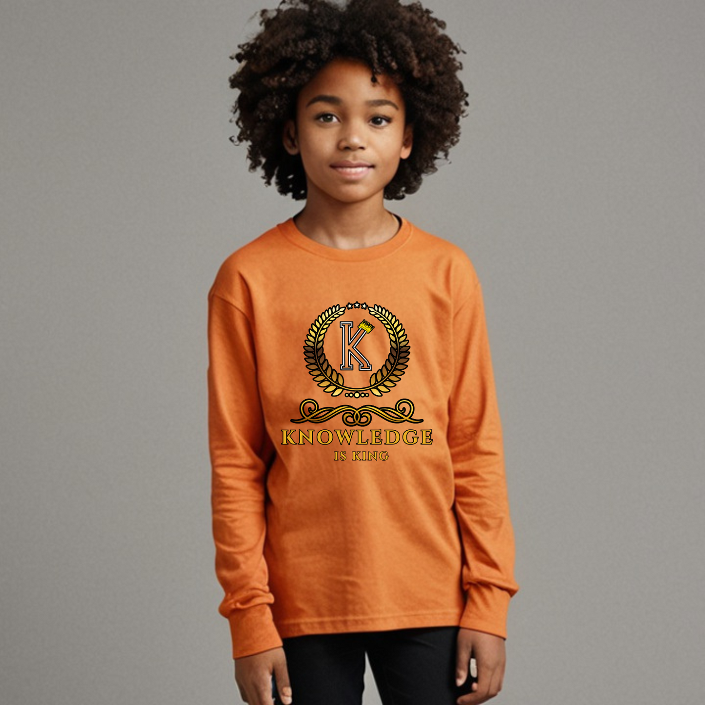 Youth Female Long Sleeve T-Shirt (Crown Golden Reef)