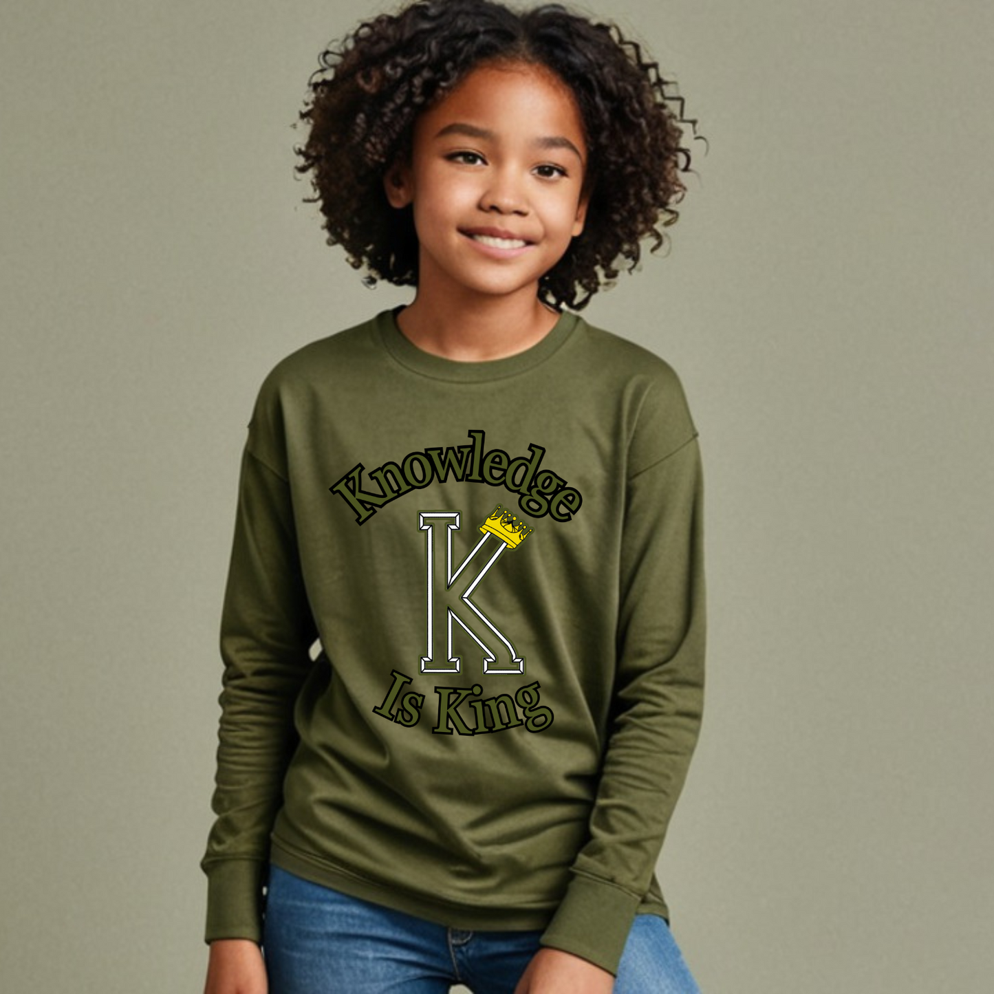 Youth Female Long Sleeve T-Shirt (Crown Main Standard)