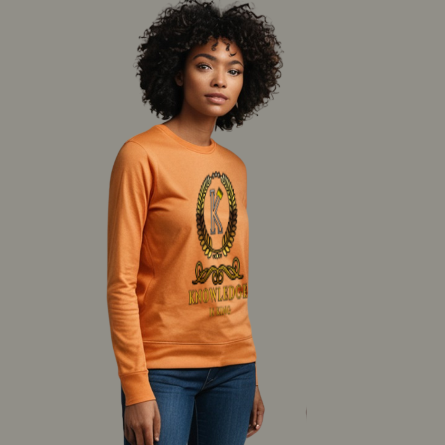 Women's Long Sleeve T-Shirt (Crown Golden Reef)