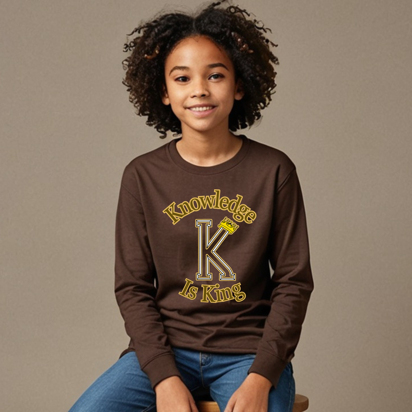 Youth Female Long Sleeve T-Shirt (Crown Main Standard)