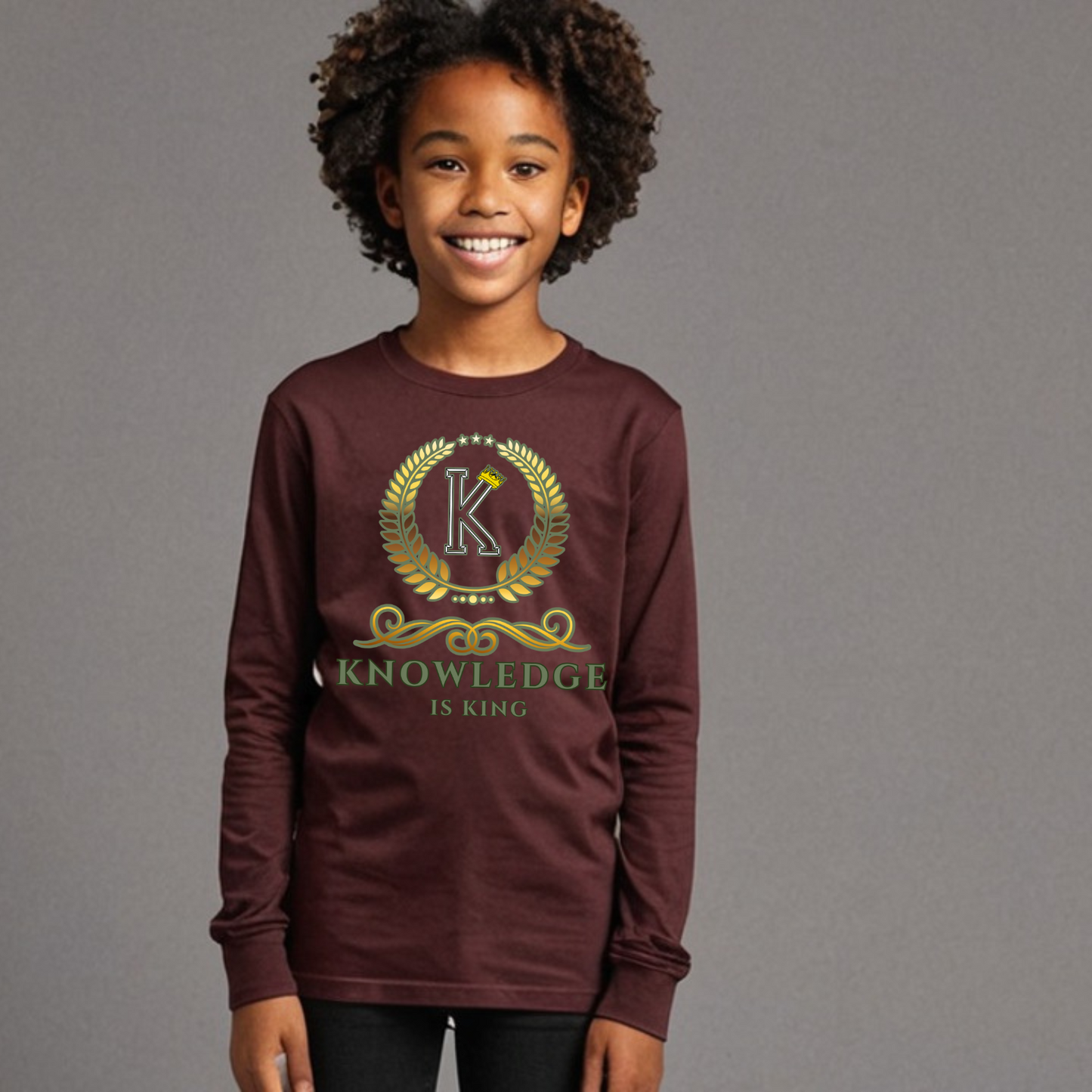 Youth Female Long Sleeve T-Shirt (Crown Golden Reef)