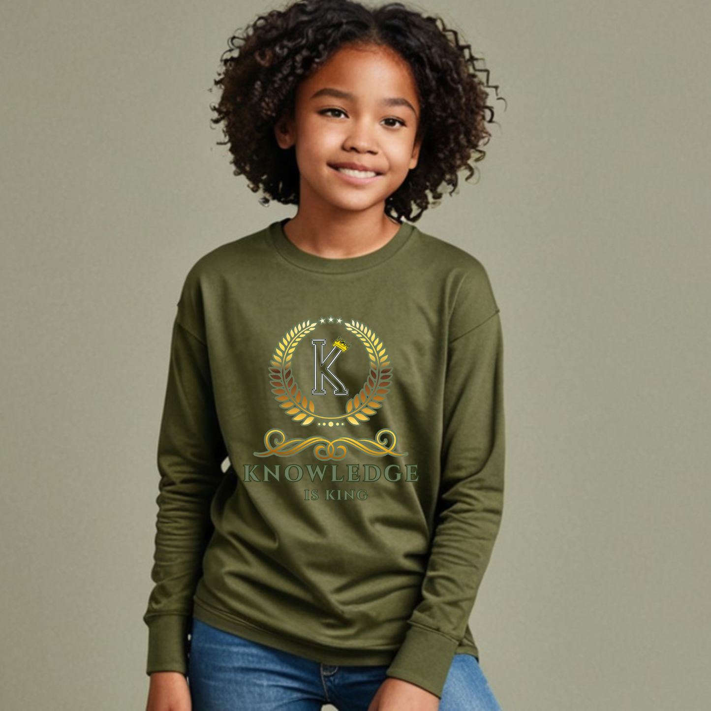 Youth Female Long Sleeve T-Shirt (Crown Golden Reef)