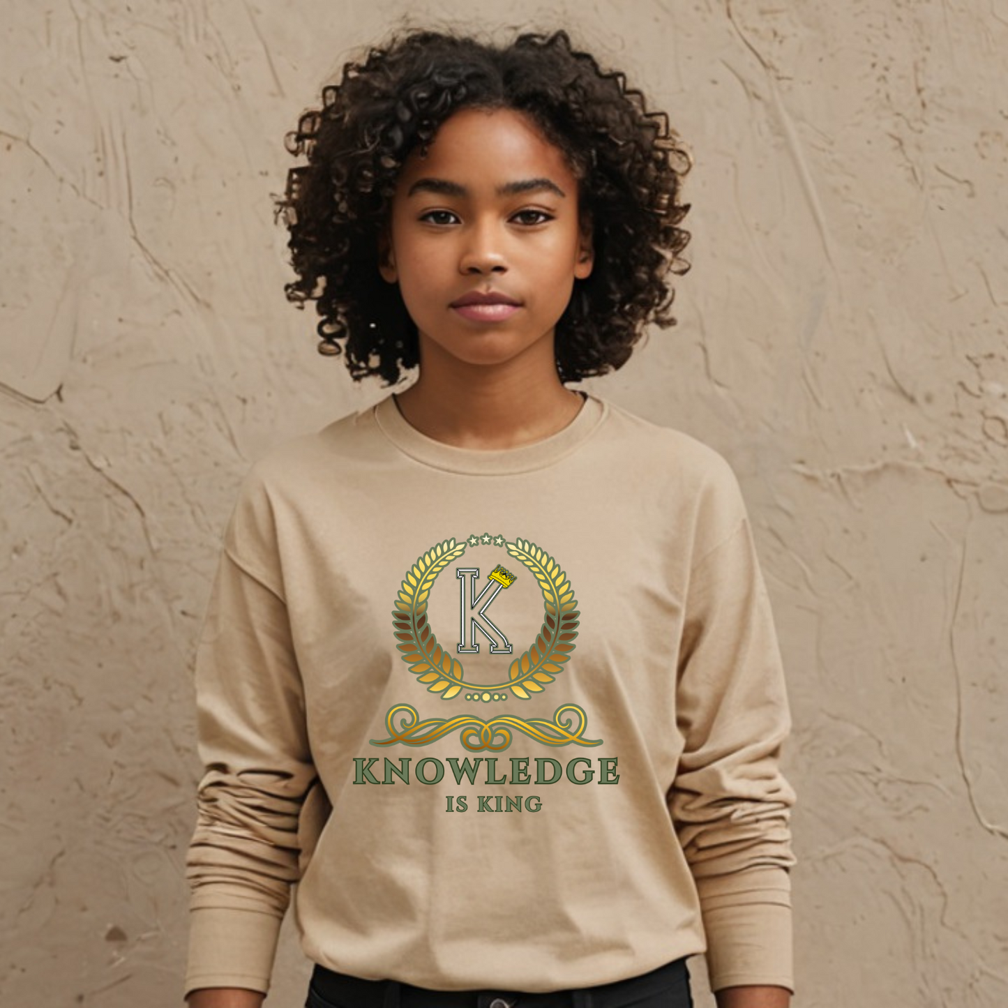Youth Female Long Sleeve T-Shirt (Crown Golden Reef)