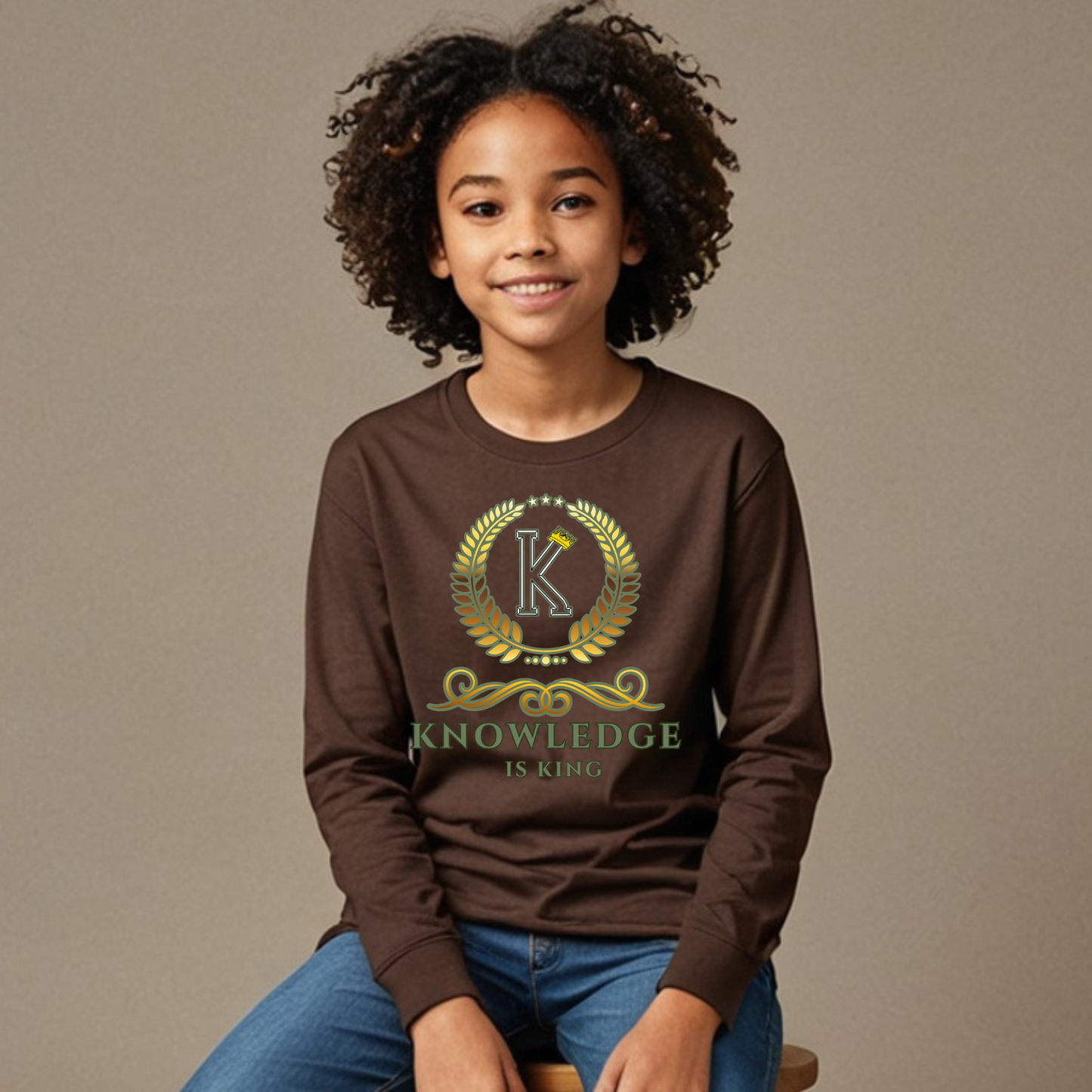 Youth Female Long Sleeve T-Shirt (Crown Golden Reef)