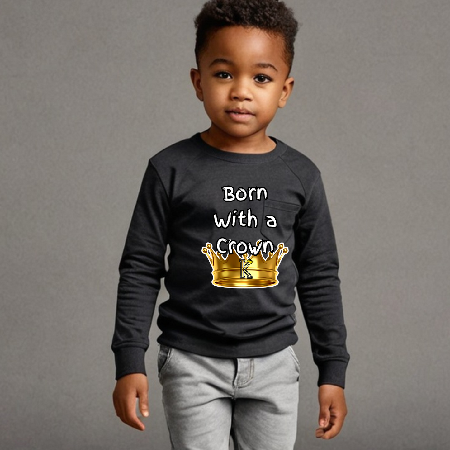 Toddler Long Sleeve T-Shirt (Born with a Crown)
