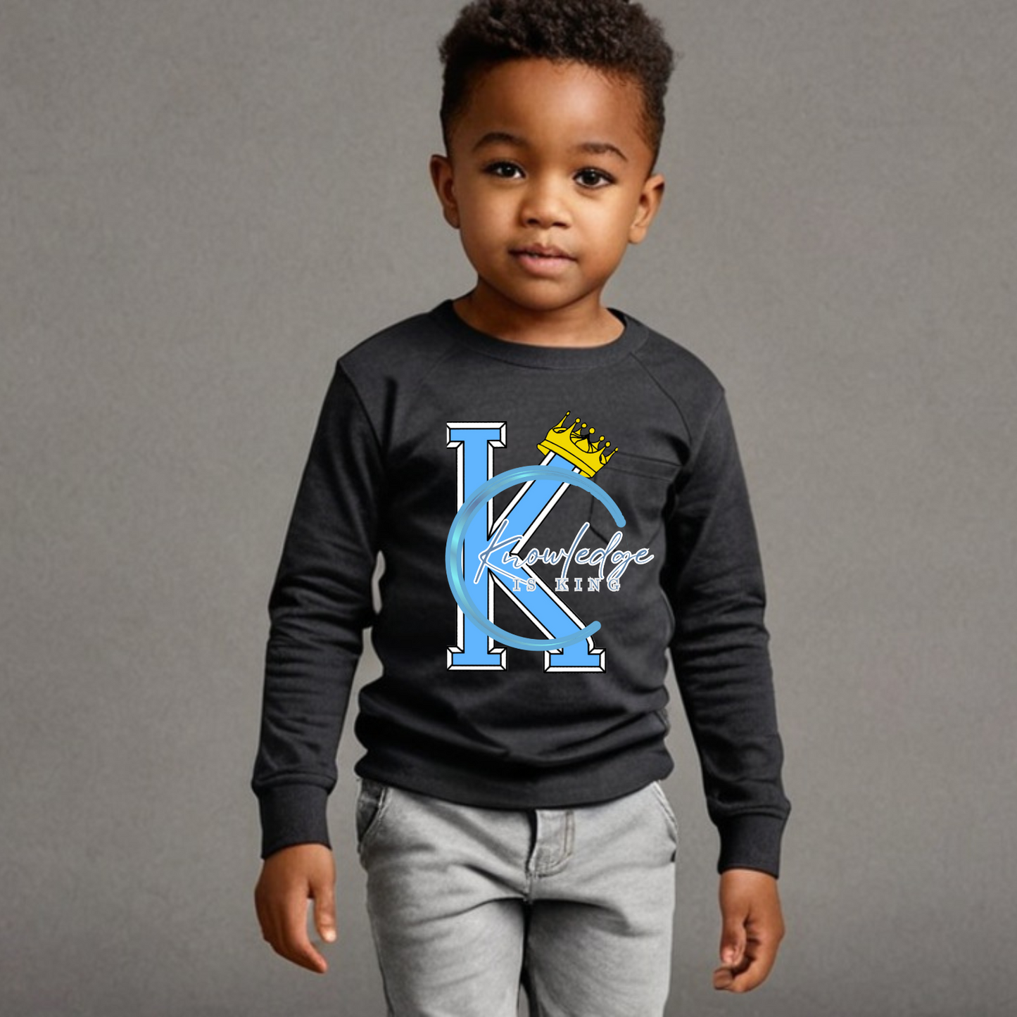 Toddler Long Sleeve T-Shirt (Crown Quater Moon)