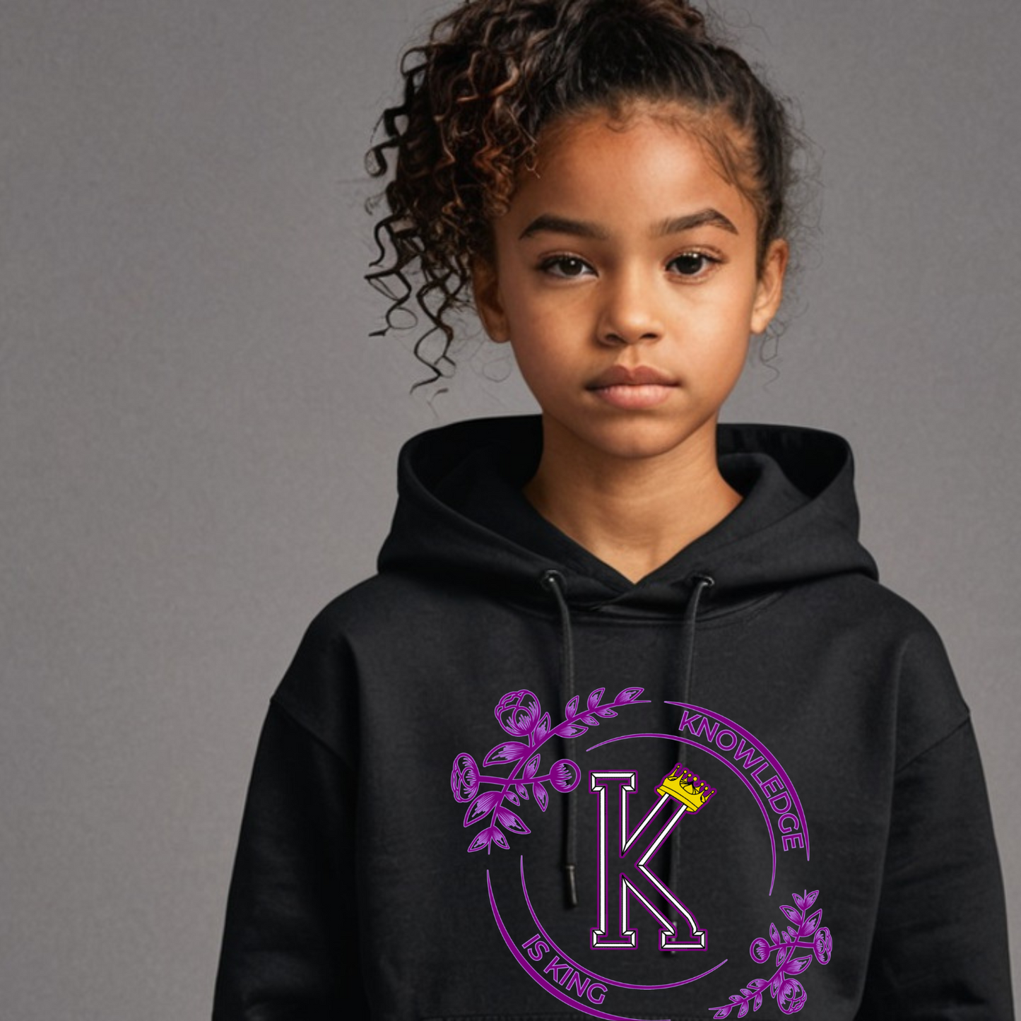 Youth Girls Hoodie (Flower Standard Rose)