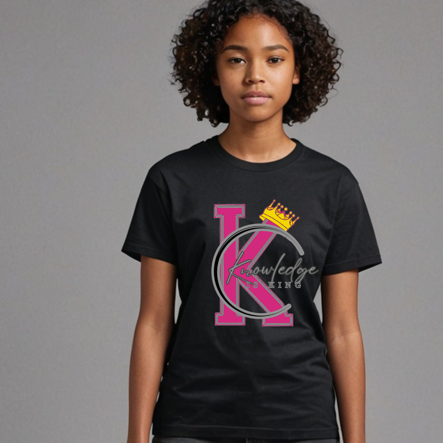 Youth Female Short Sleeve T-Shirt (Crown Quater Moon)