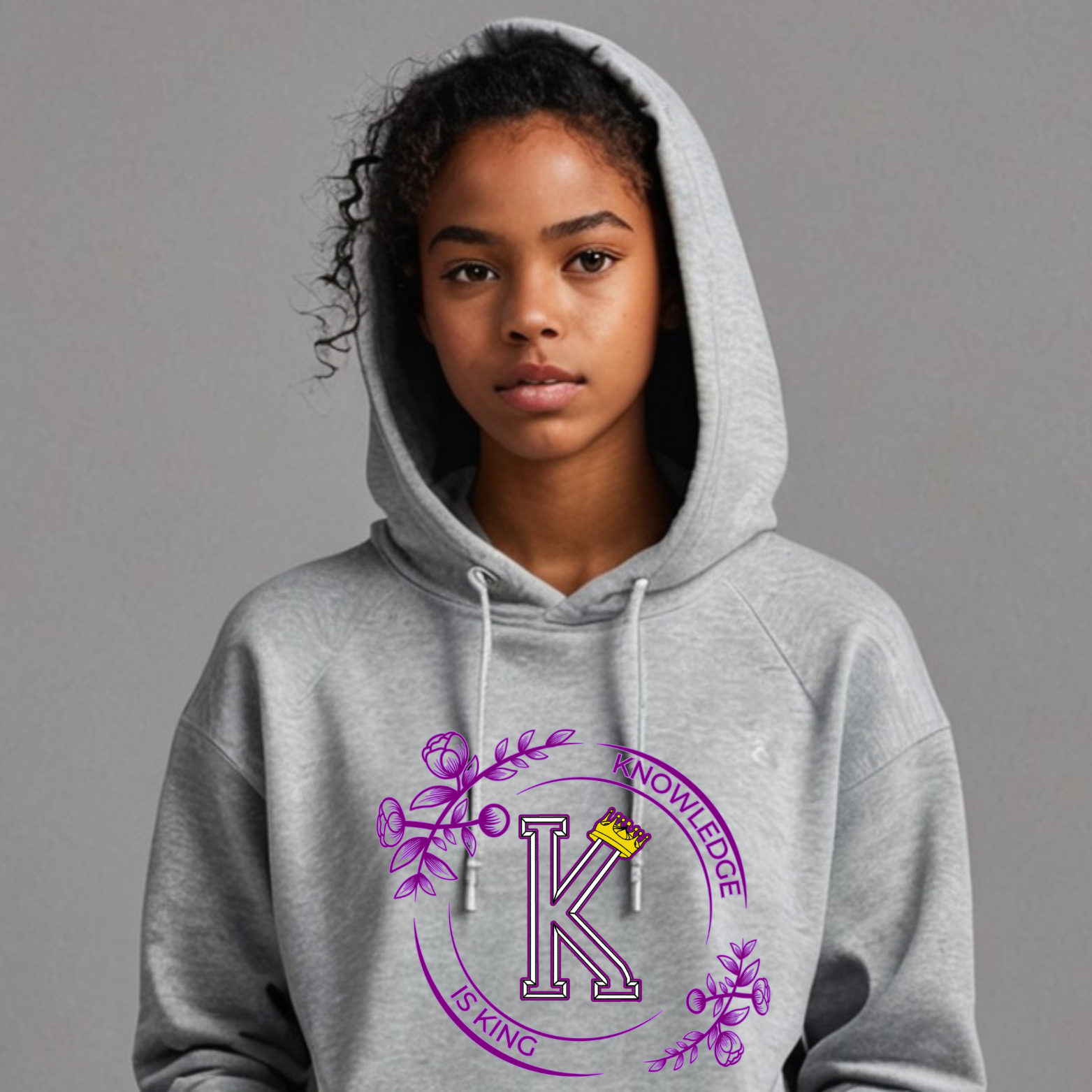 Youth Girls Hoodie (Flower Standard Rose)