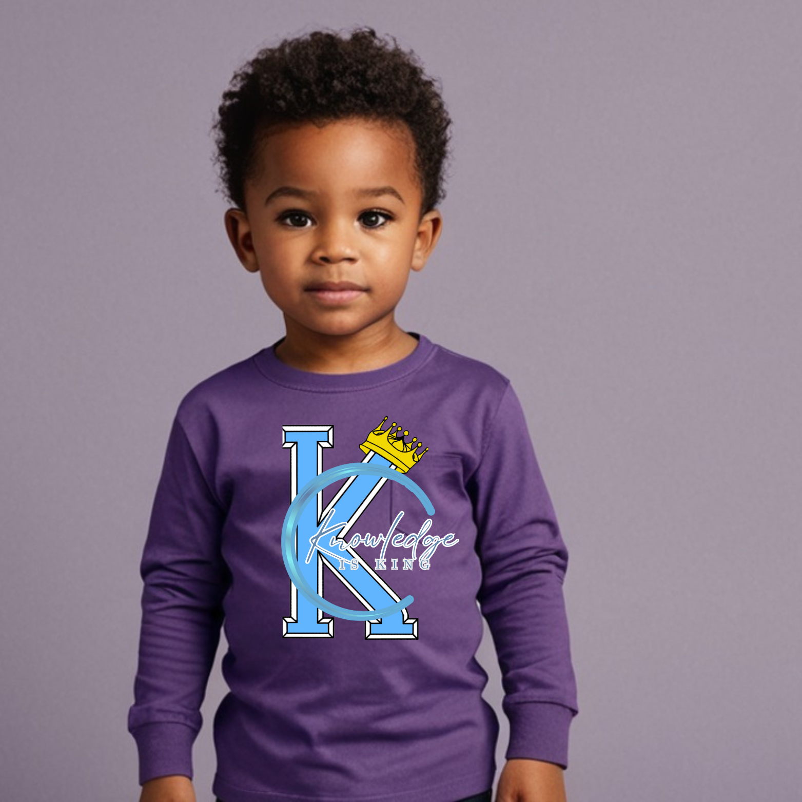 Toddler Long Sleeve T-Shirt (Crown Quater Moon)