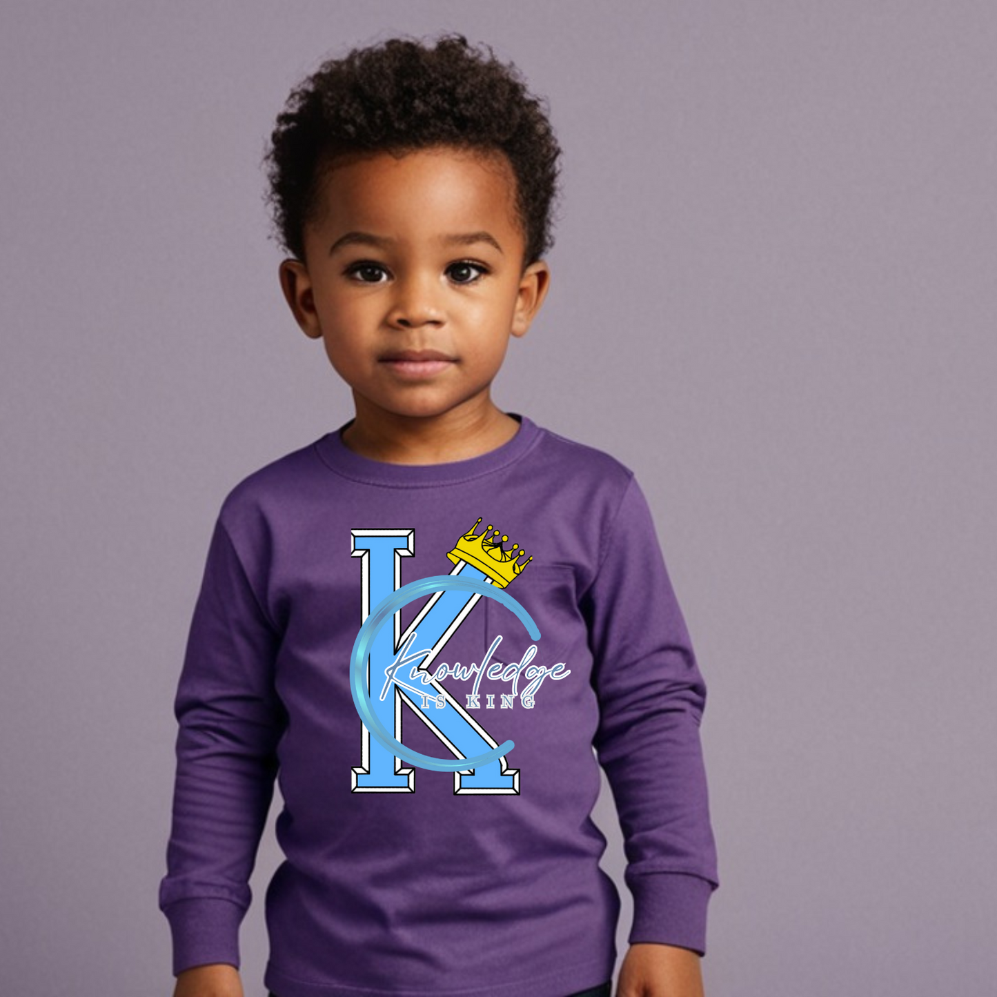 Toddler Long Sleeve T-Shirt (Crown Quater Moon)