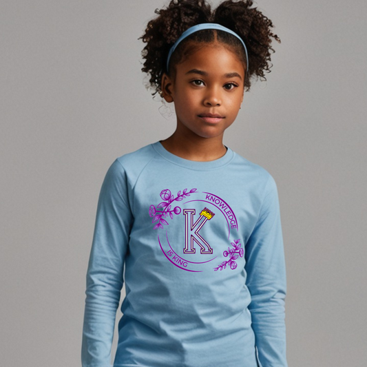 Youth Female Long Sleeve T-Shirt (Flower Standard Rose)