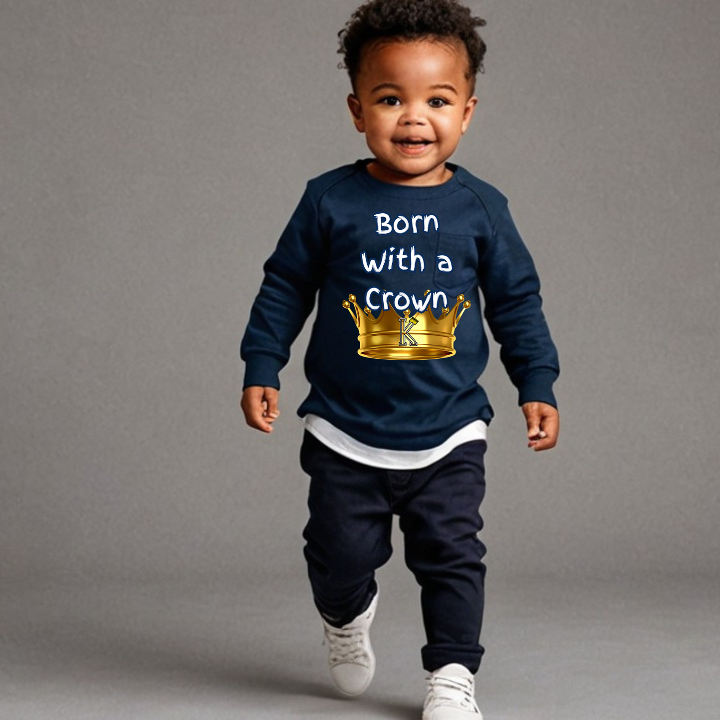 Toddler Long Sleeve T-Shirt (Born with a Crown)