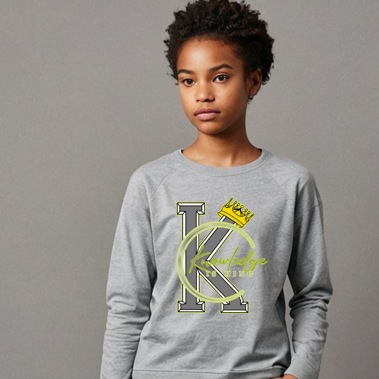 Youth Female Long Sleeve T-Shirt (Crown Quater Moon)