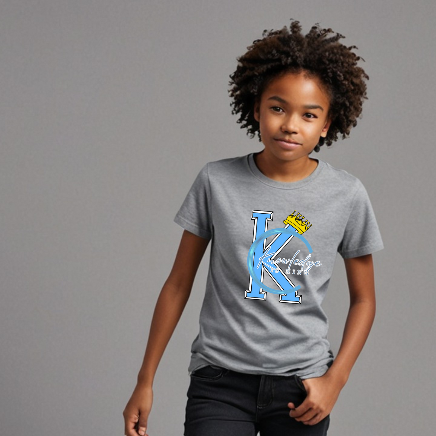 Youth Female Short Sleeve T-Shirt (Crown Quater Moon)