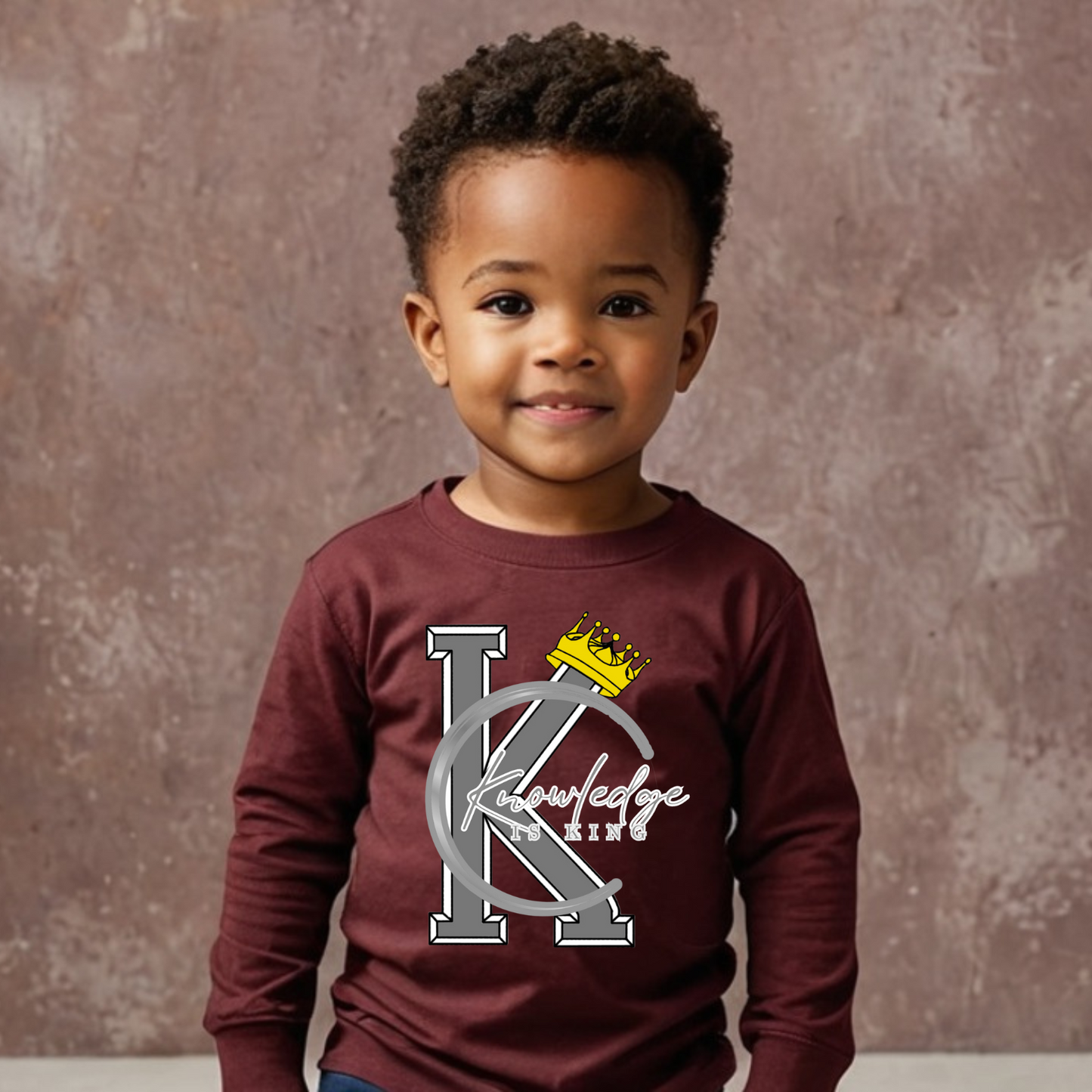 Toddler Long Sleeve T-Shirt (Crown Quater Moon)