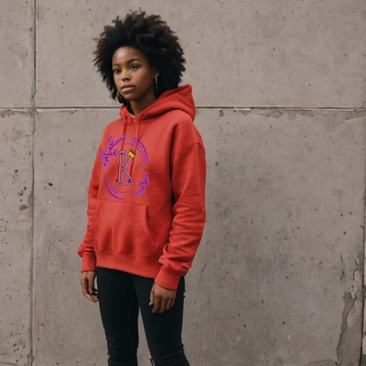 Youth Girls Hoodie (Flower Standard Rose)