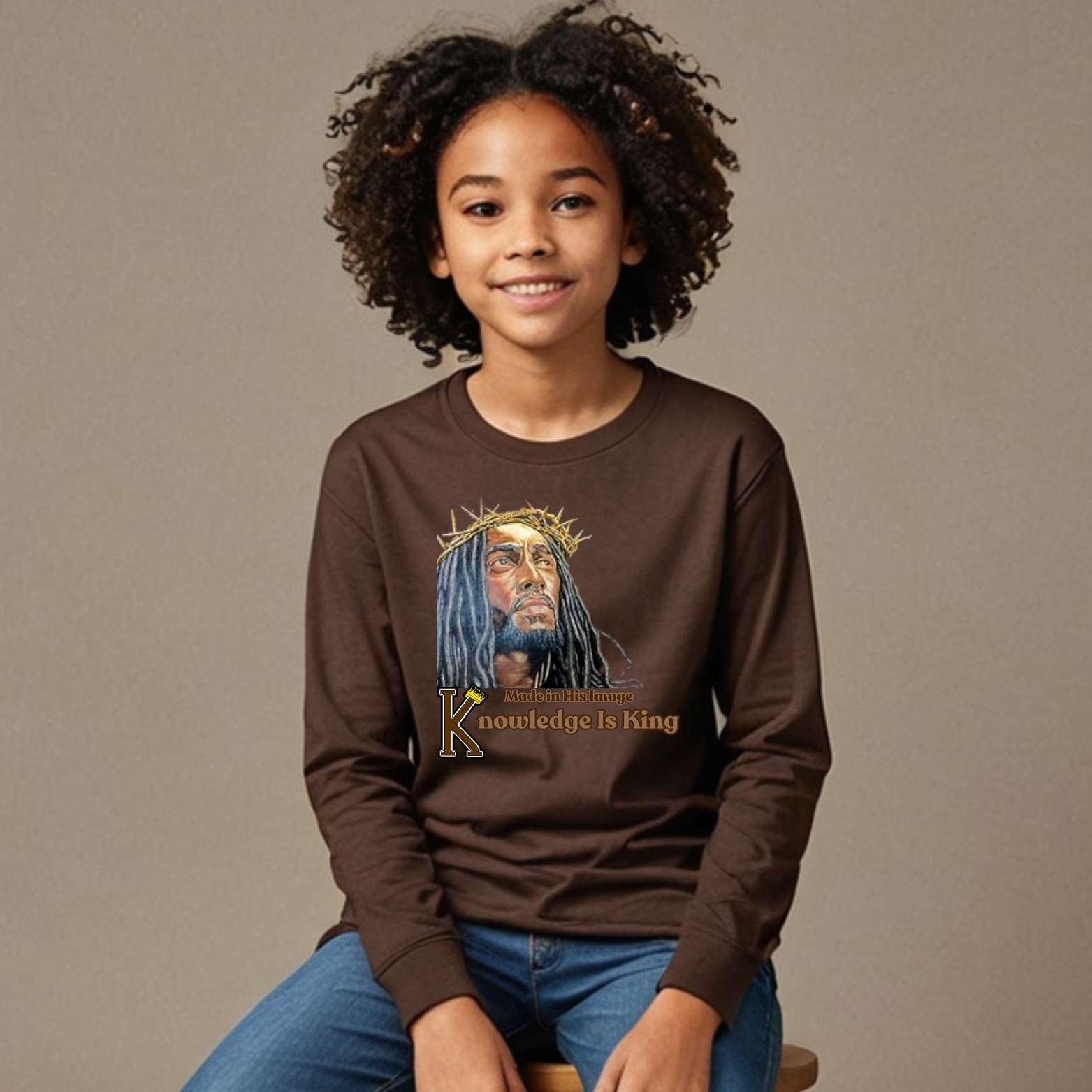 Youth Female Long Sleeve T-Shirt (Made In His Image)