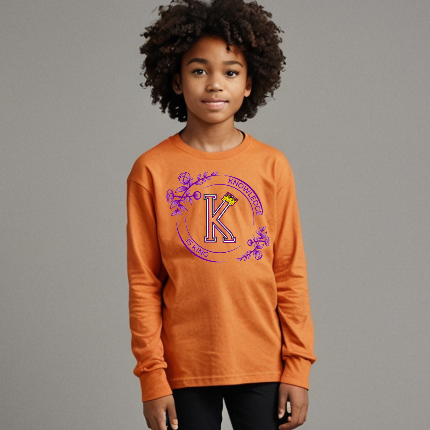 Youth Female Long Sleeve T-Shirt (Flower Standard Rose)