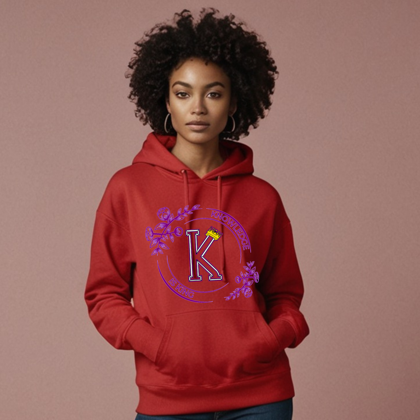Women's Hoodie (Flower Standard Rose)