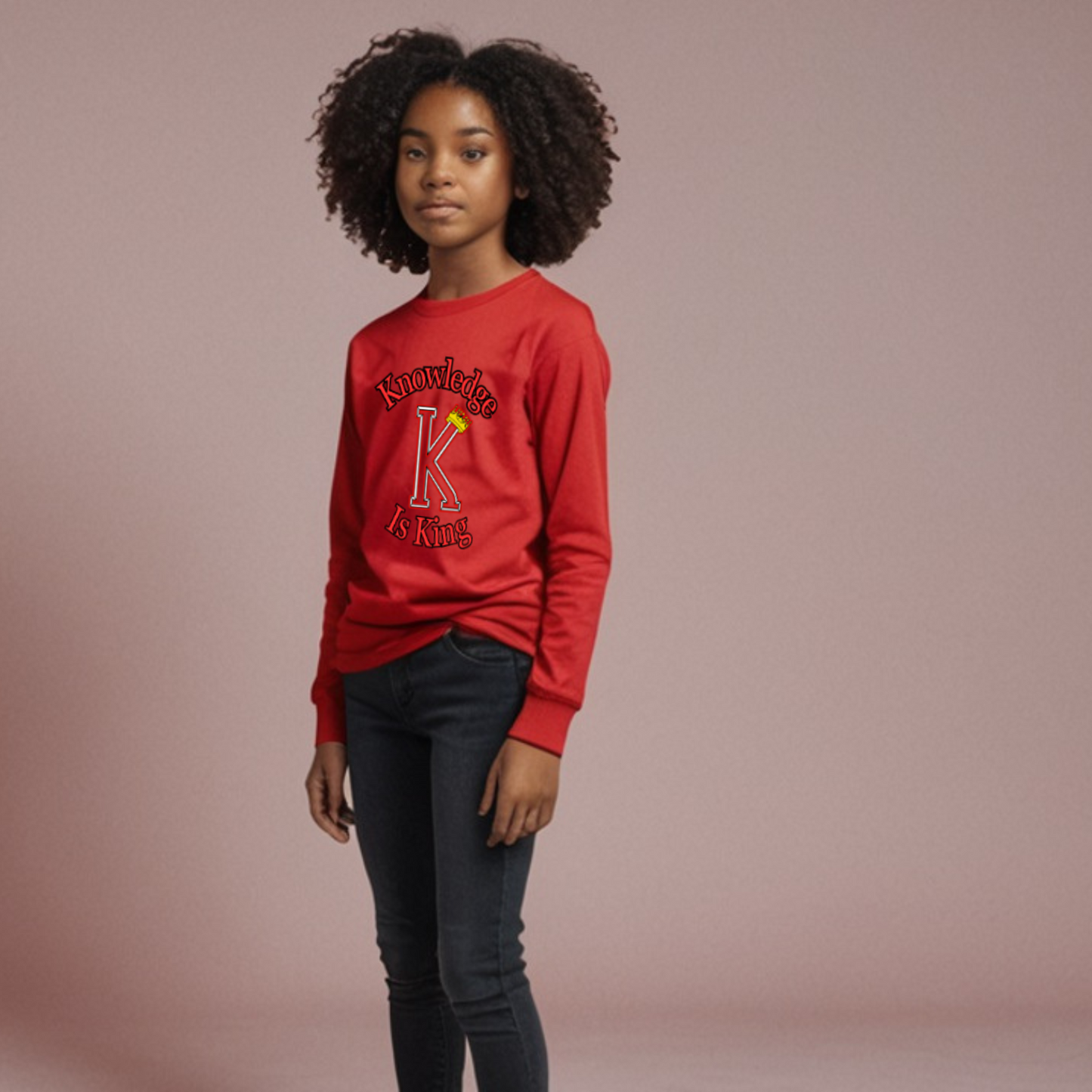 Youth Female Long Sleeve T-Shirt (Crown Main Standard)