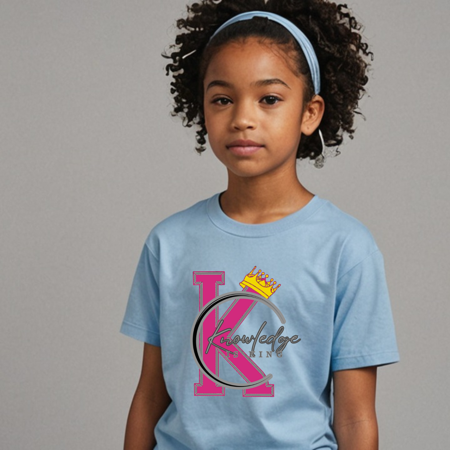 Youth Female Short Sleeve T-Shirt (Crown Quater Moon)