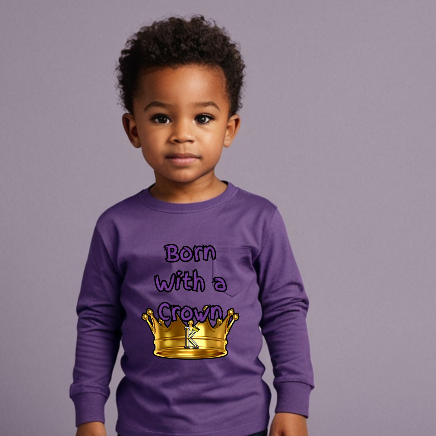 Toddler Long Sleeve T-Shirt (Born with a Crown)