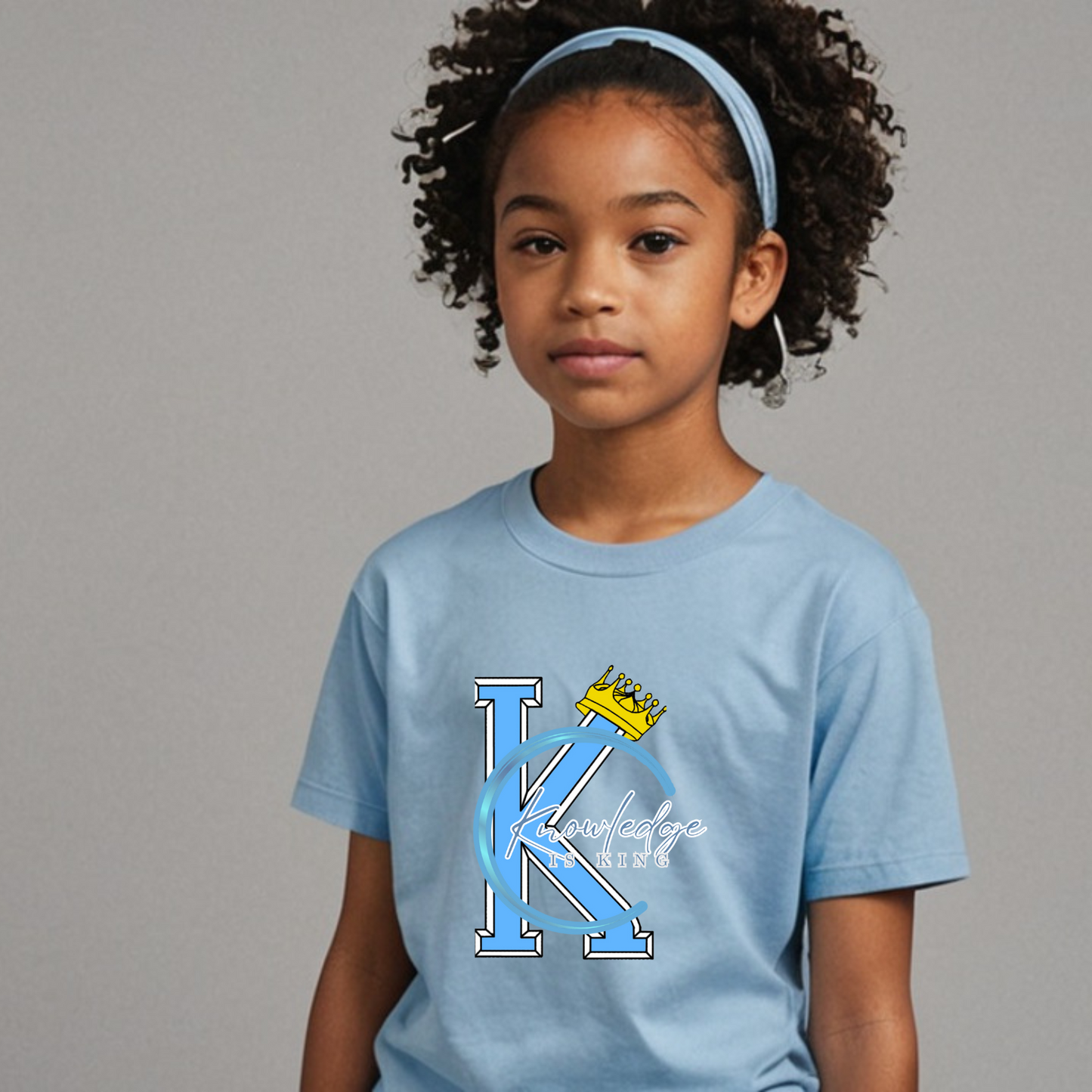 Youth Female Short Sleeve T-Shirt (Crown Quater Moon)