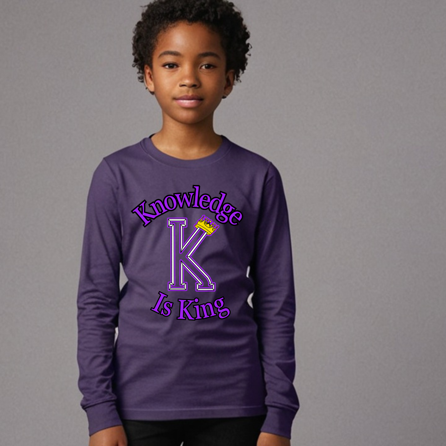Youth Female Long Sleeve T-Shirt (Crown Main Standard)