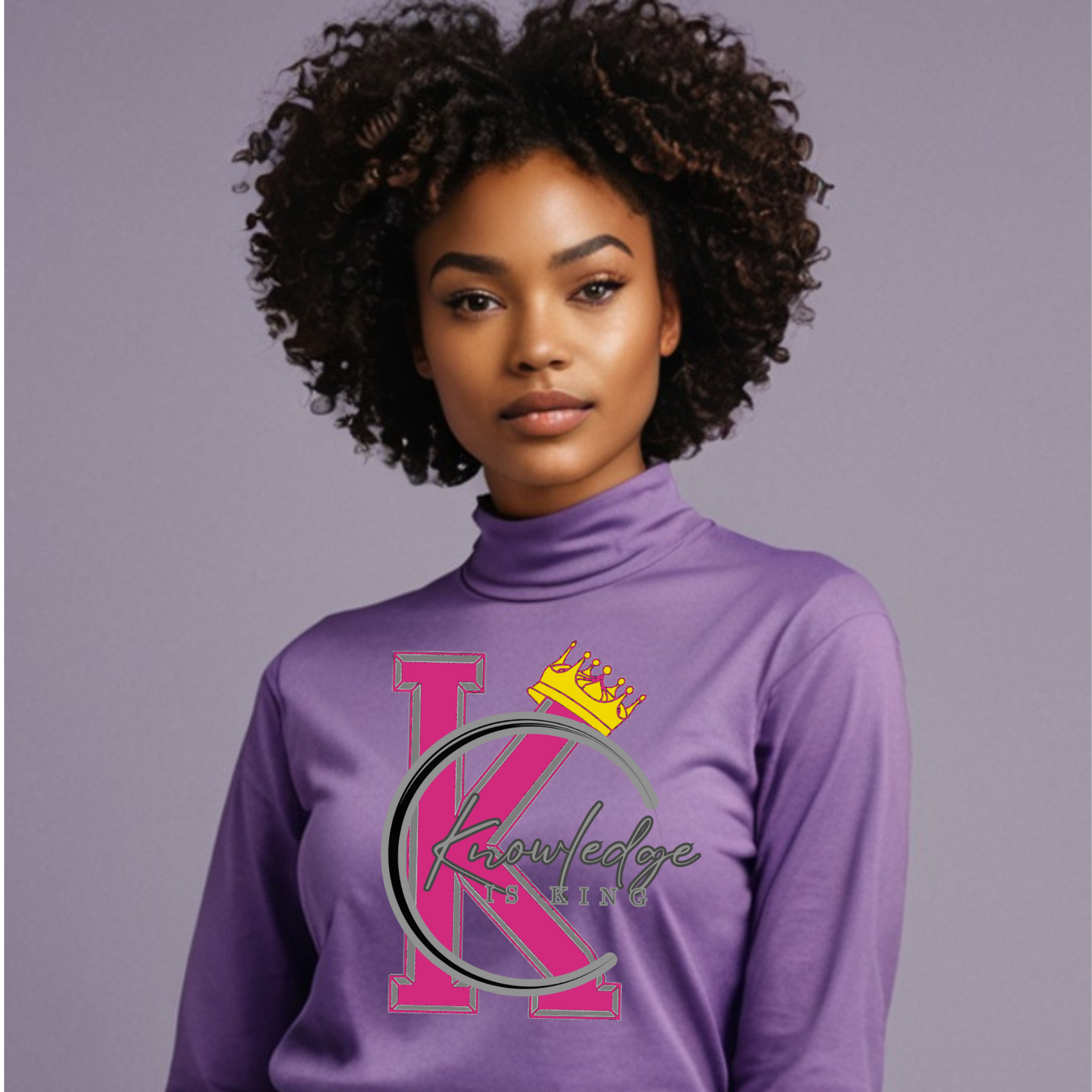 Women's Long Sleeve T-Shirt (Crown Quater Moon)
