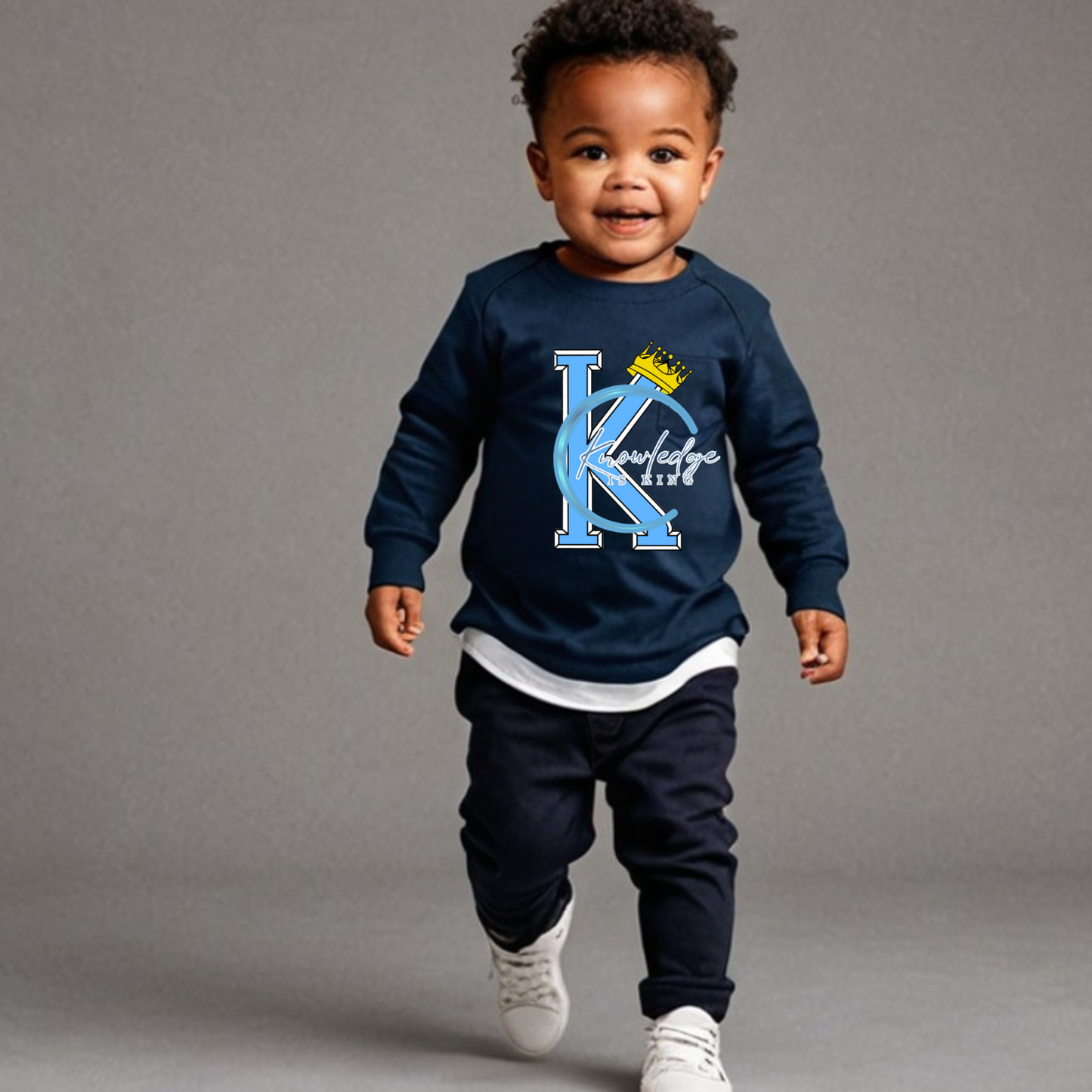 Toddler Long Sleeve T-Shirt (Crown Quater Moon)