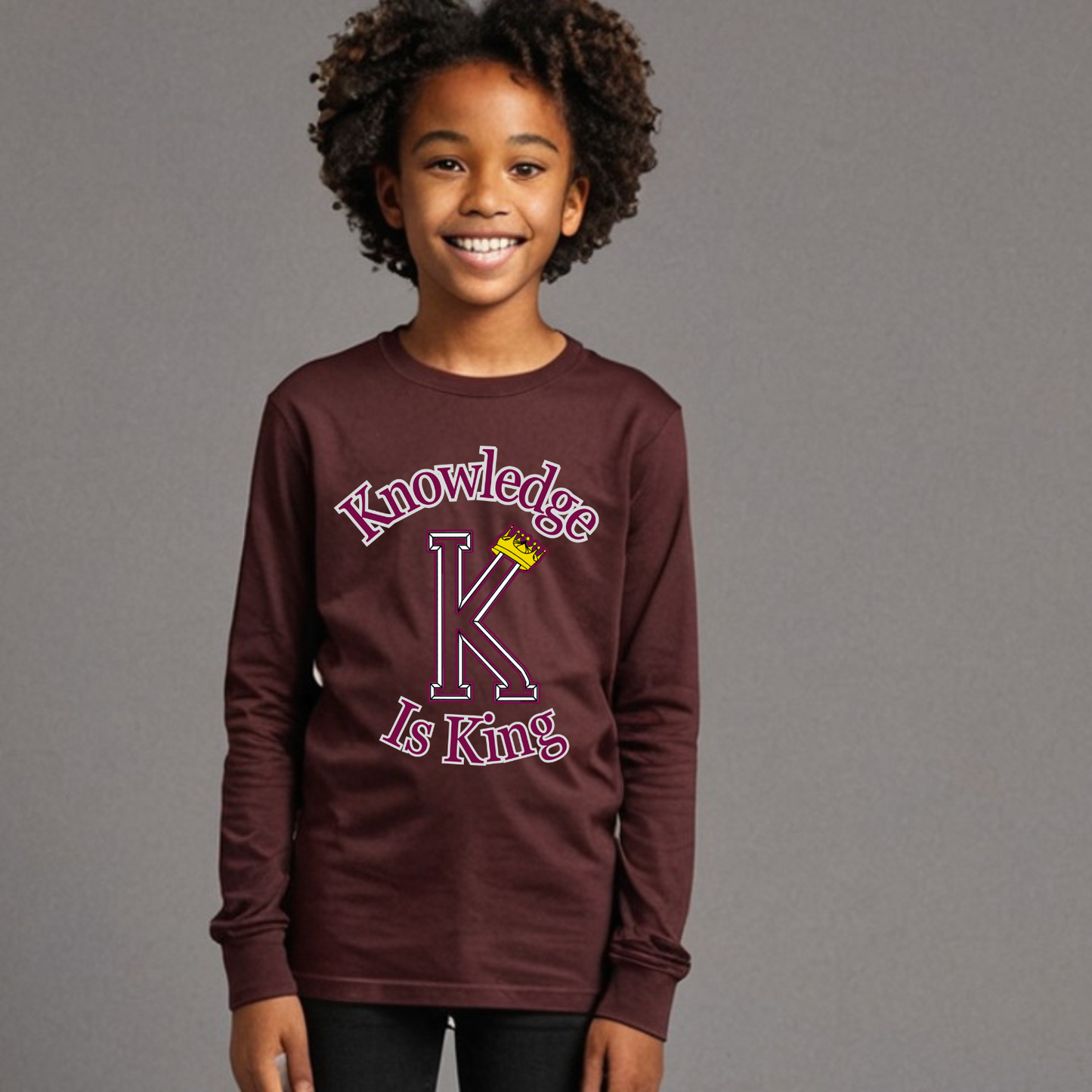 Youth Female Long Sleeve T-Shirt (Crown Main Standard)