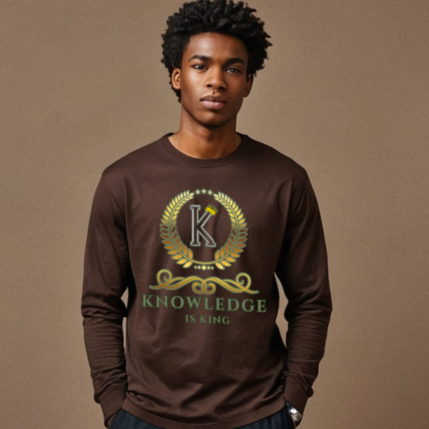 Men's Long Sleeve T-Shirt (Crown Golden Reef)
