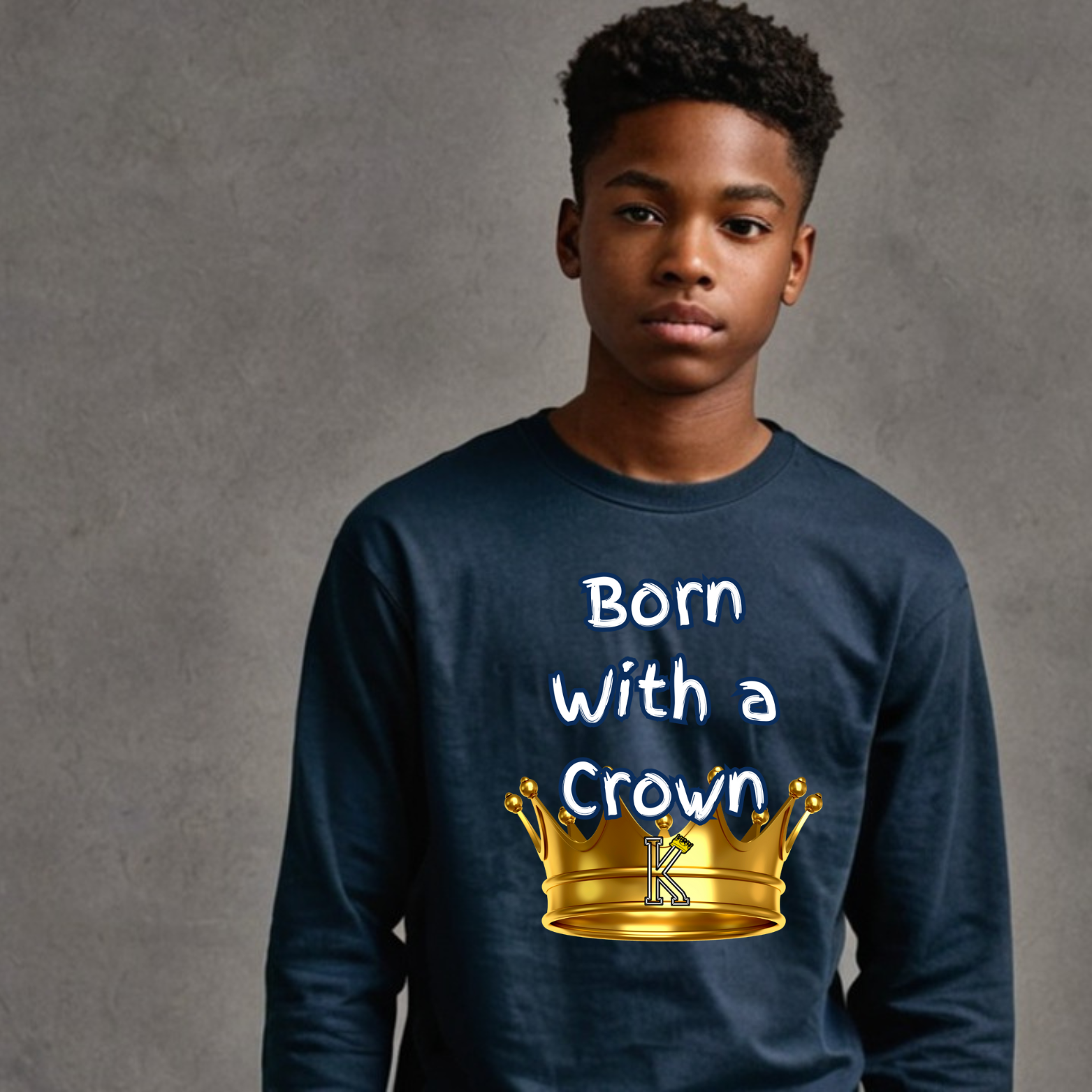 Youth Long Sleeve T-Shirt (Born with a Crown)