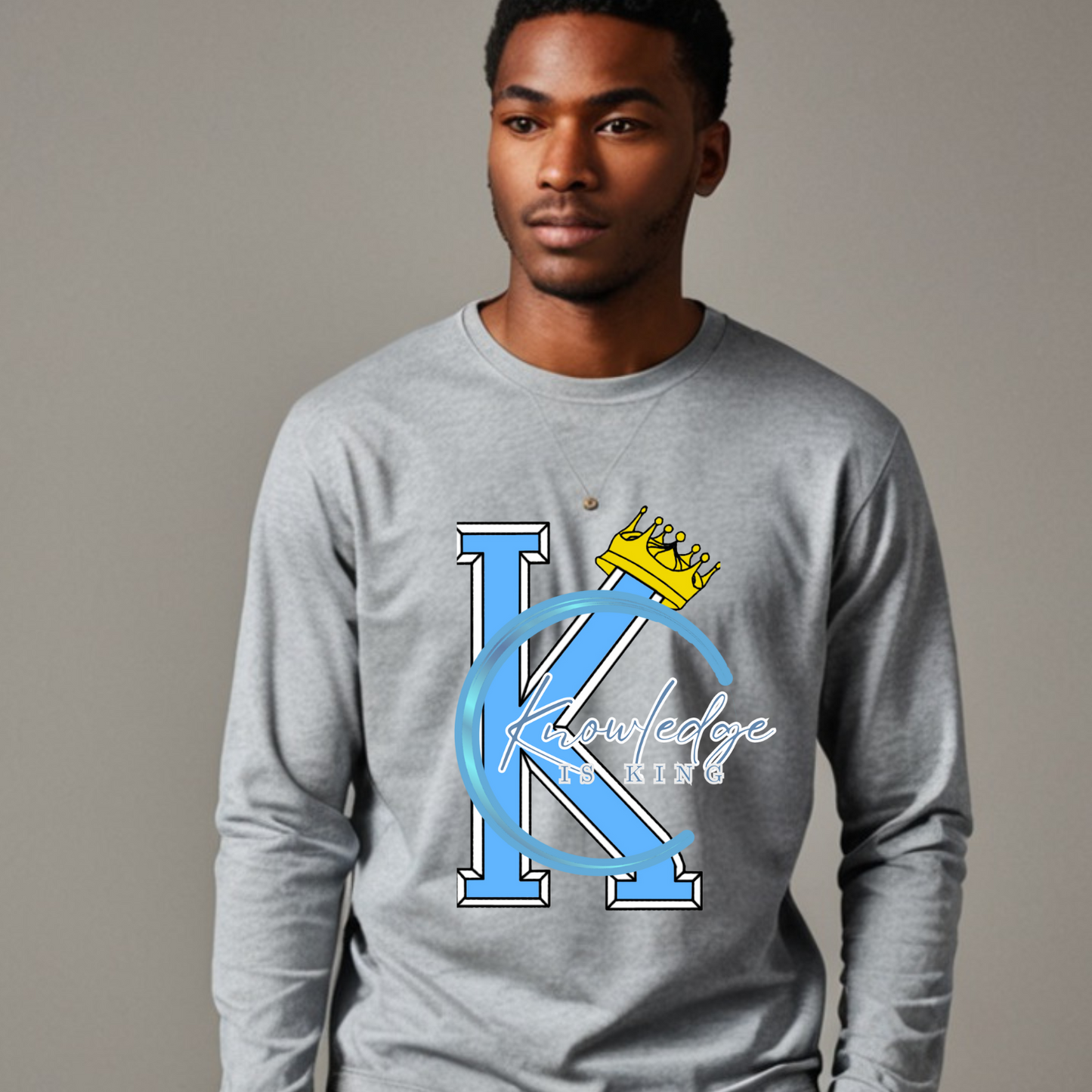 Men's Long Sleeve T-Shirt (Crown Quater Moon)