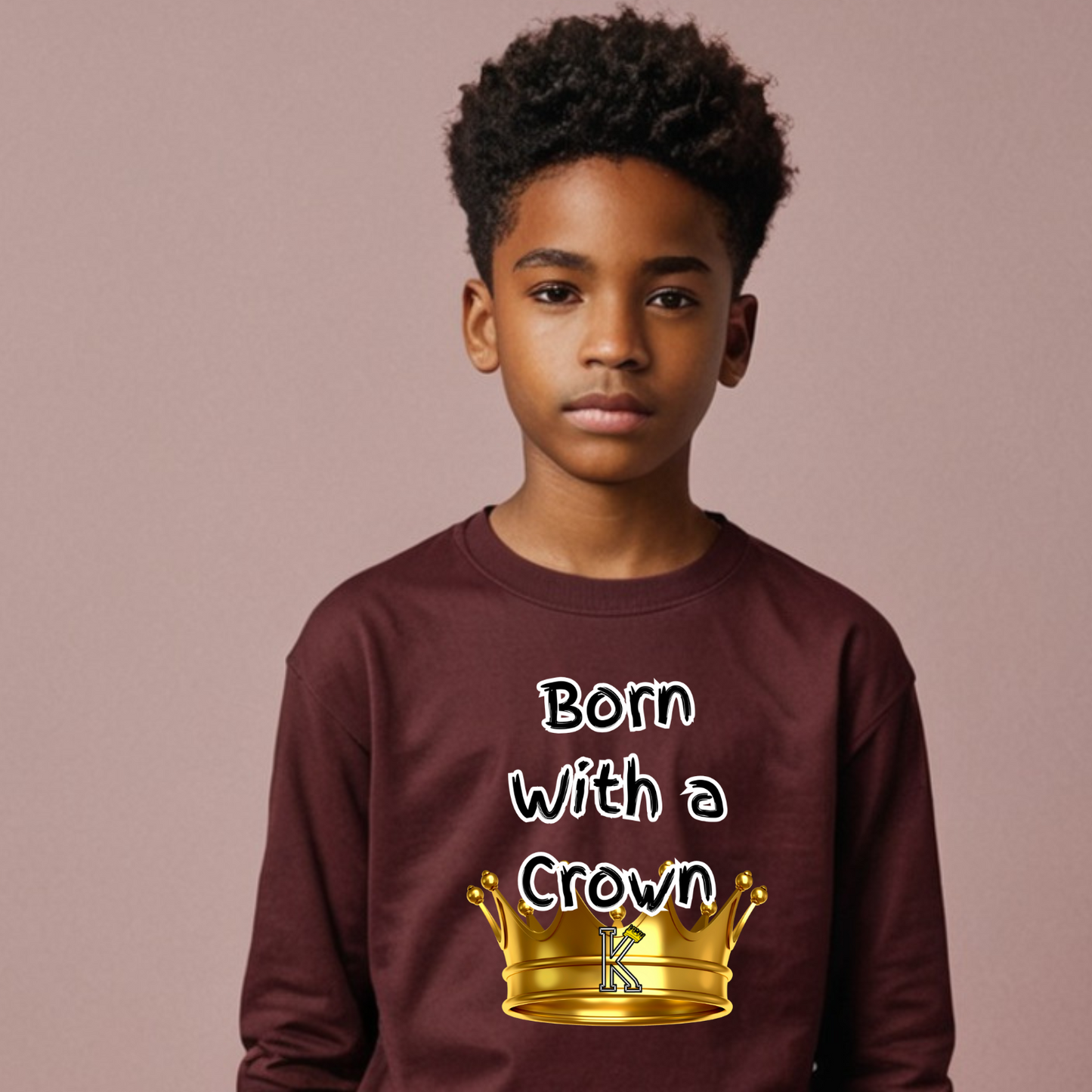 Youth Long Sleeve T-Shirt (Born with a Crown)