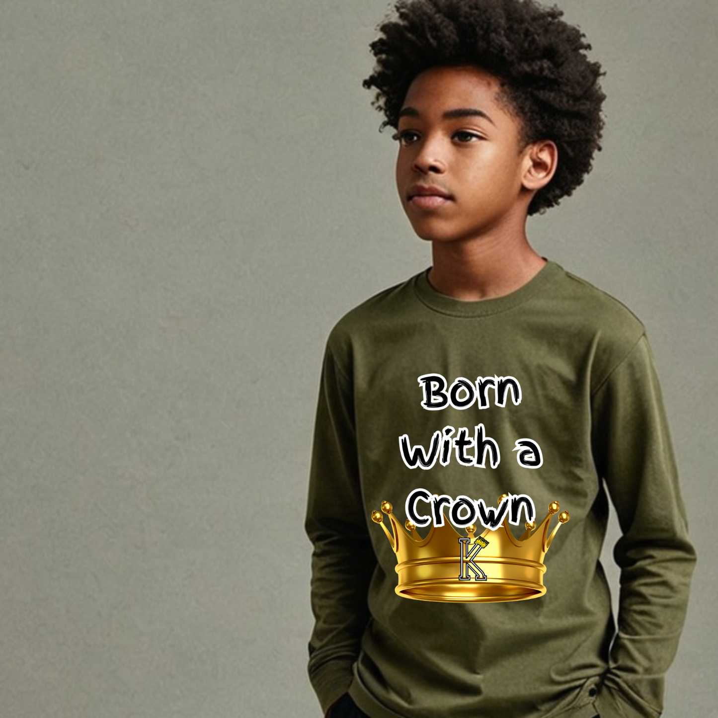 Youth Long Sleeve T-Shirt (Born with a Crown)