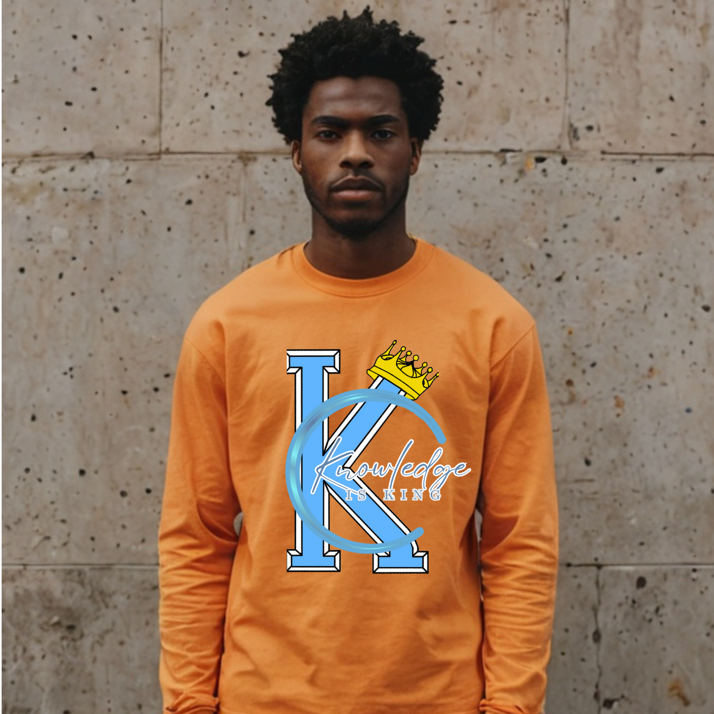 Men's Long Sleeve T-Shirt (Crown Quater Moon)