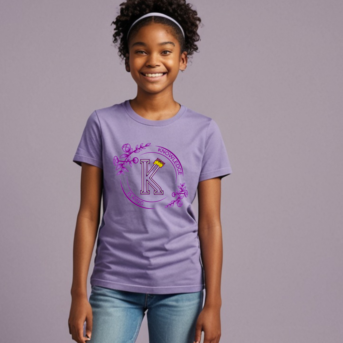 Youth Female Short Sleeve T-Shirt (Flower Standard Rose)