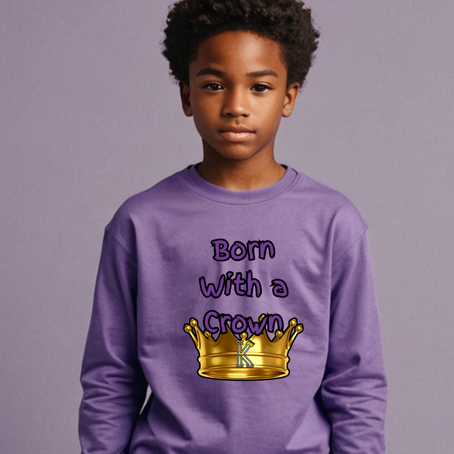 Youth Long Sleeve T-Shirt (Born with a Crown)