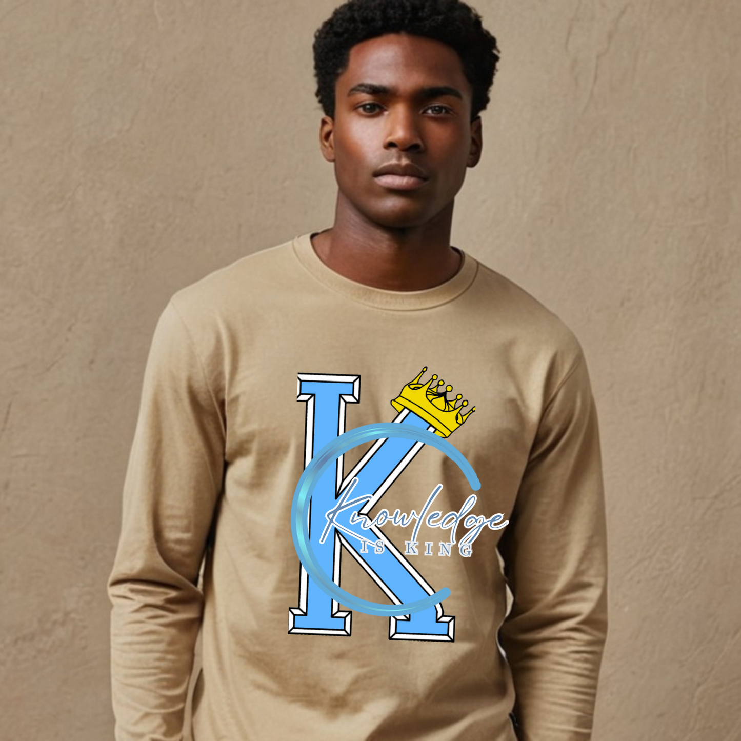 Men's Long Sleeve T-Shirt (Crown Quater Moon)