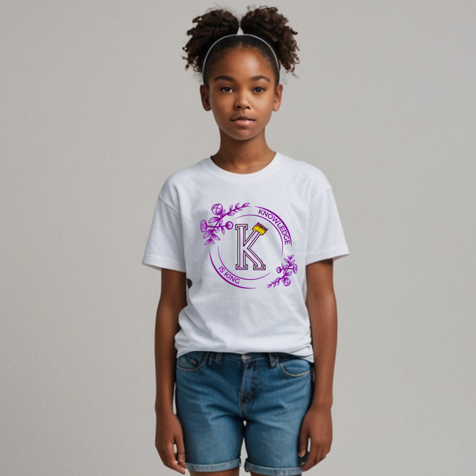 Youth Female Short Sleeve T-Shirt (Flower Standard Rose)
