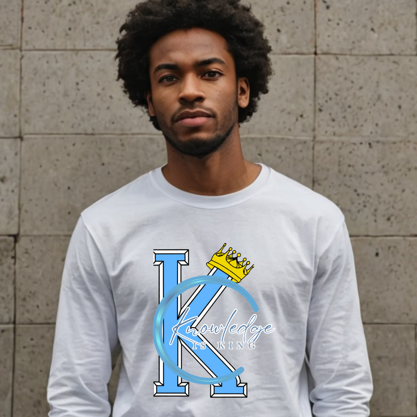 Men's Long Sleeve T-Shirt (Crown Quater Moon)