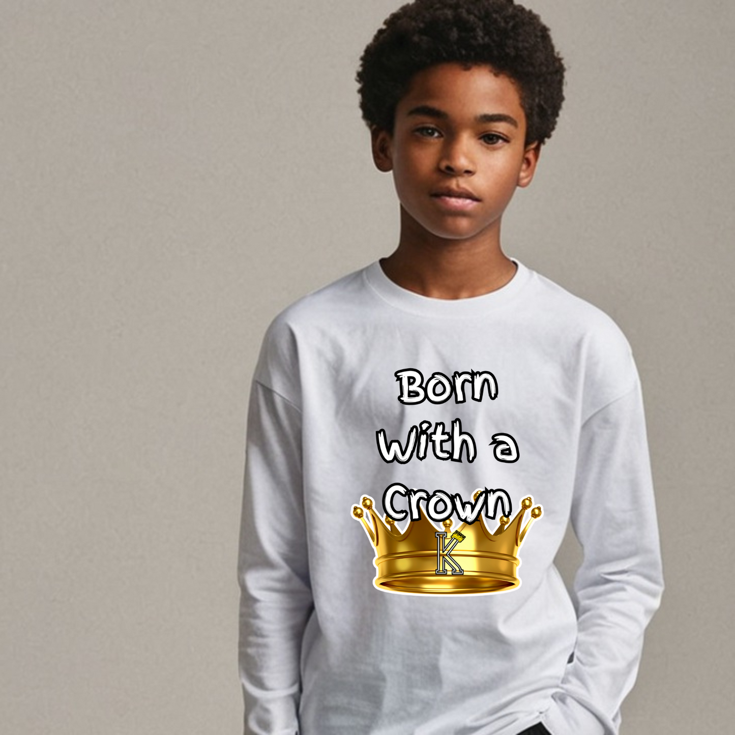 Youth Long Sleeve T-Shirt (Born with a Crown)