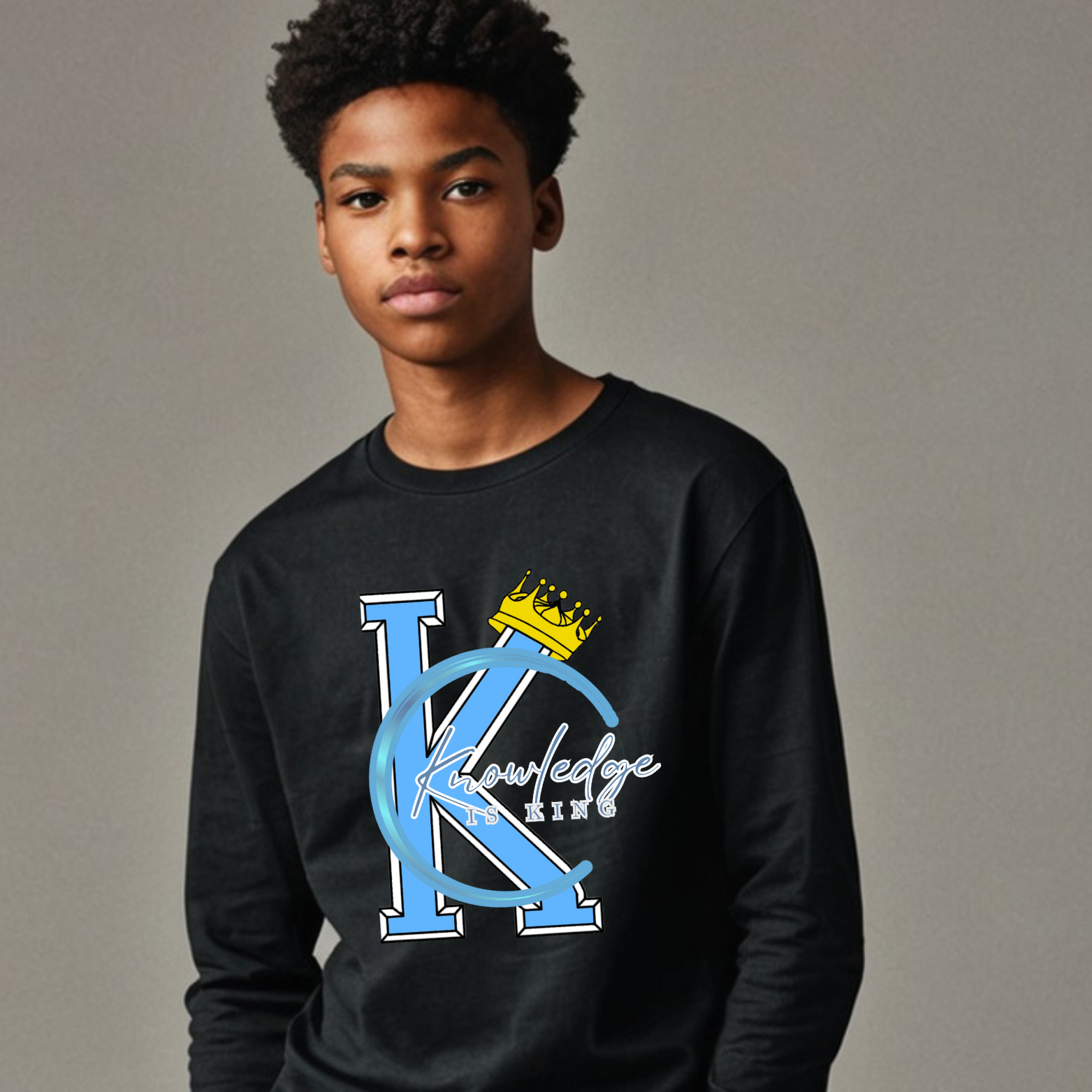 Youth Male Long Sleeve (Crown Quater Moon)