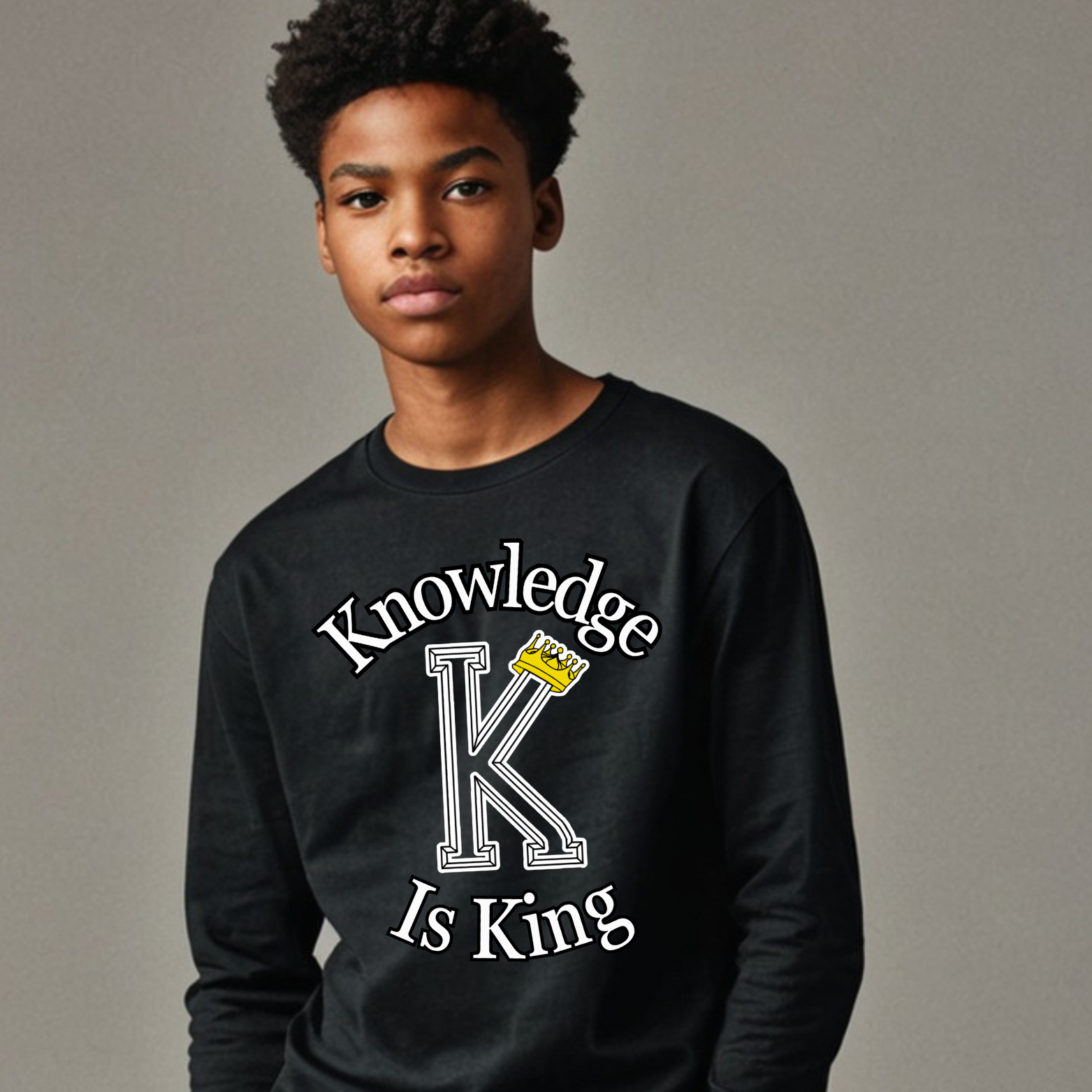 Youth Male Long Sleeve T-Shirt (Crown Main Standard)